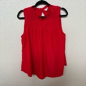 JOIE Vibrant Red Sleeveless Blouse